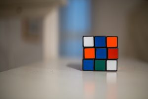 Rubik's cube on the table